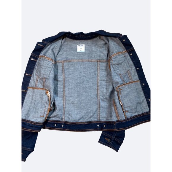 Old Navy Jean Jacket with Painting on Back - Picture 4 of 7